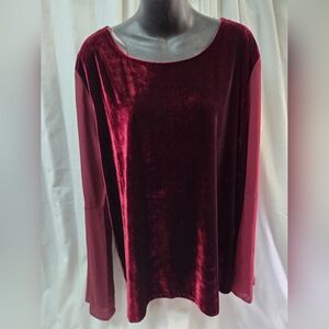 Fred David Velvet Wine Blouse